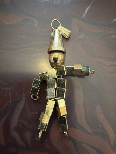 Gold coloured charm broach - gold,