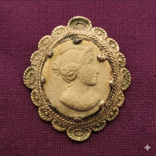 Antique lava cameo - lava, collar