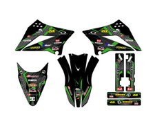 2010-2025 KLX 110 PODIUM Black Senge Graphics Kit Compatible with Kawasaki