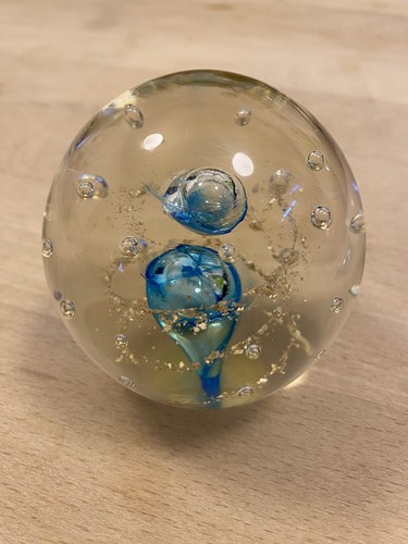 Glass clear blue gold - blue, &