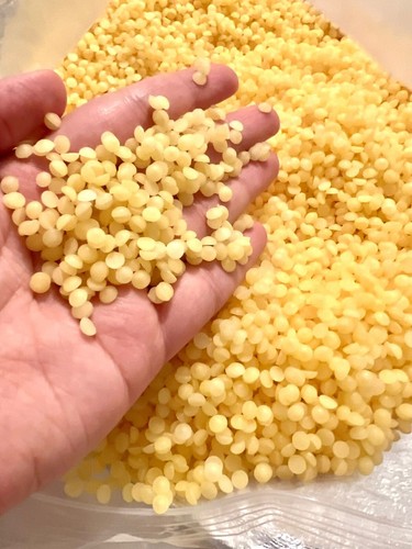 Yellow beeswax pellets - yellow,