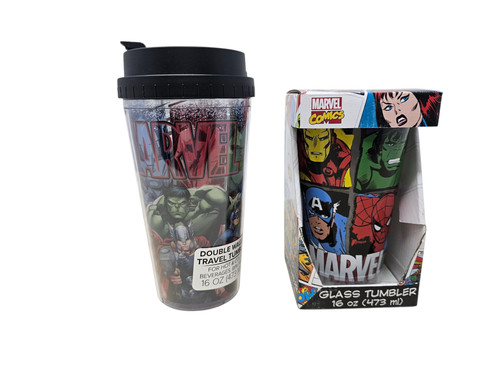 Marvel 16oz glass - glass, tumbler