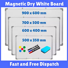Whiteboard Magnetic Small Large White Board Dry Wipe Office School Home Notice..