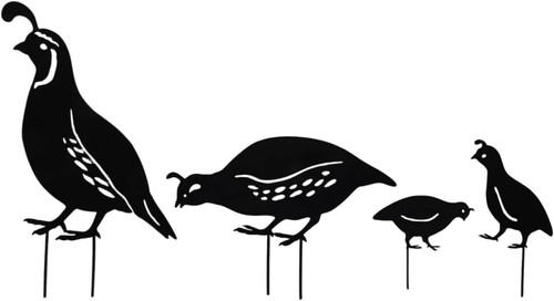 Quail decorative garden stakes - quail,