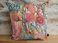 HARLEQUIN Acropora Orange Ourdoor Cotton & Gold Velvet Fabric Cushion Cover Arts