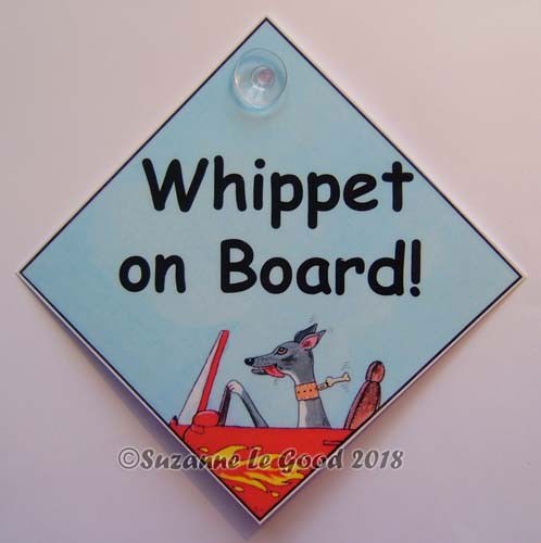 Whippet dog art sign - , on