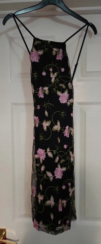 Boohoo black floral lace dress - black,