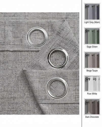 Linen thick blackout curtains - thick,
