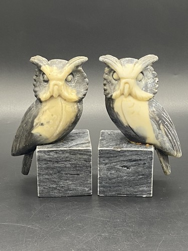 Carved soapstone owl - soapstone,