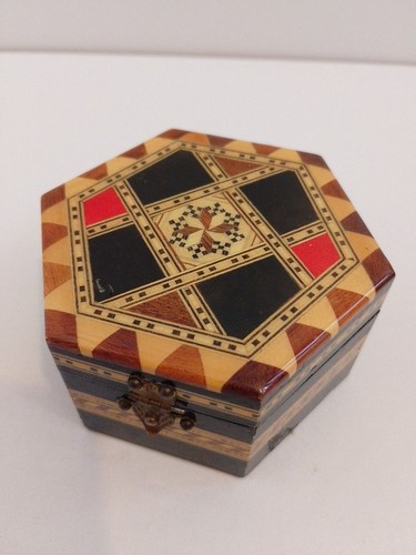 Vintage trinket box hexagonal - trinket,