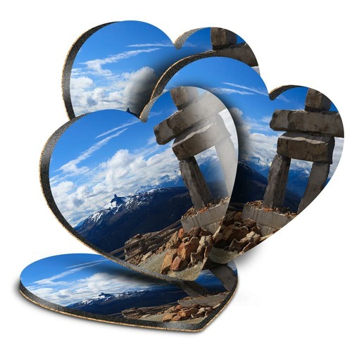 Heart mdf coasters - 4x,
