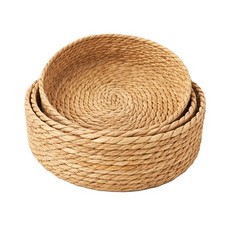 3Pcs Handwoven Rattan Storage