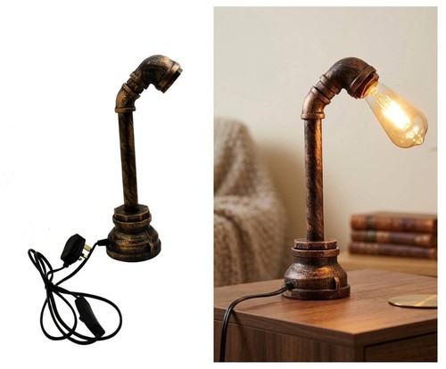 Iron pipe light steampunk desk - iron,