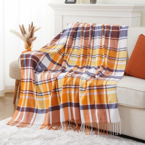 Battilo home rust plaid throw - battilo,