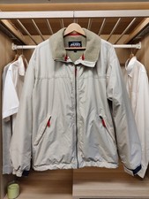 MUSTO SNUGS BEIGE COAT SIZE LARGE MENS FLEECE LINED ZIP UP WARM WINTER POLARTEC