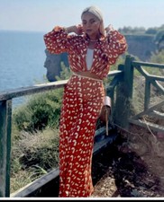 BNWT Zara Brown Printed Linen