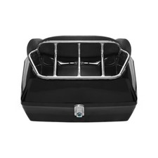 Black Rear Tour Pack Trunk Luggage Box for Harley Honda Motorbike Scooter 48L