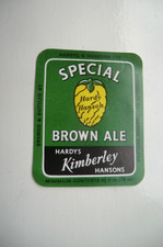 SMALL HARDYS & HANSON KIMBERLEY NOTTS BROWN ALE 9 2/3 fl oz  BREWERY BEER LABEL