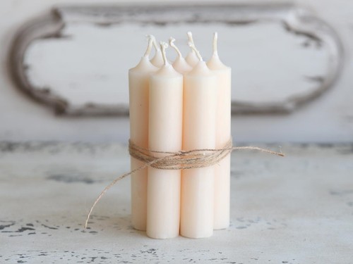 Short dinner candles pale - x,