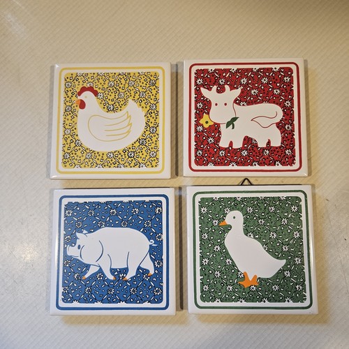 Cow chicken duck - pig, vintage