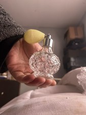 Glass scent bottle with puffer - glass,
