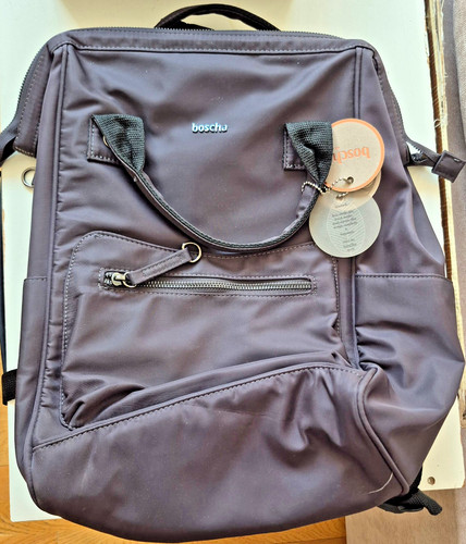 Boscha black nylon backpack - black,