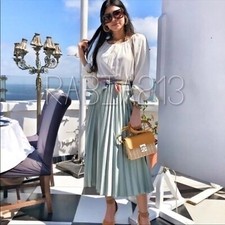 Zara Satin Effect Pleated Midi