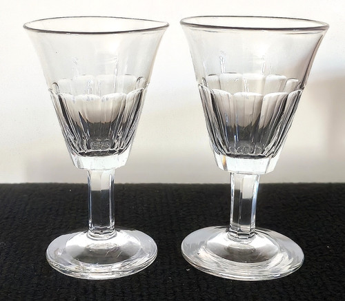 Two antique small wine glasses - antique,