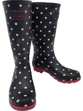 Joules Polka Dot Women's Wellies Navy UK6 Rubber Boots T2870 SP30