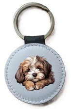 Havanese Dog Keyring Sleeping
