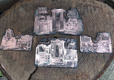 Antique lot of Edwardian copper lead print plates furniture chair table dresser