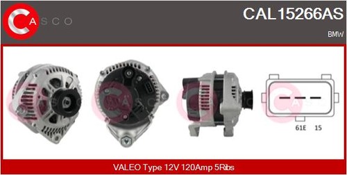 Cal15266as casco alternator - cal15266as,