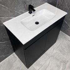 Satin Black Vanity Unit with
