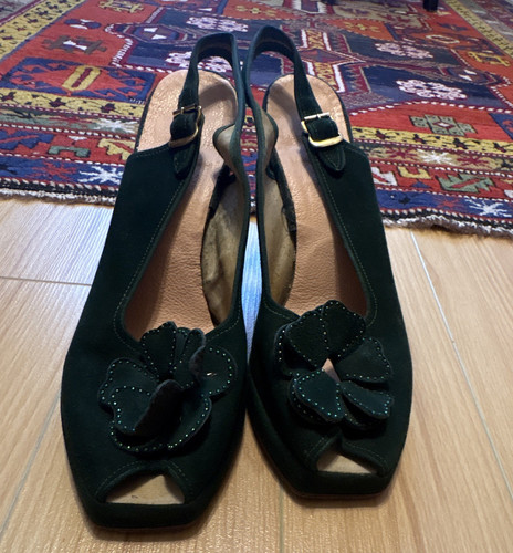 1940 vintage green suede - 1940’s,