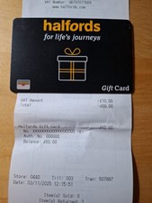 Halfords Gift Card £60
