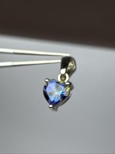 925 Silver Mystic Blue Topaz Heart Pendant (s14)