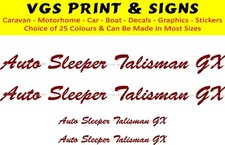 AUTO SLEEPER TALISMAN GX 4 PIECE KIT DECALS STICKERS CHOICE OF COLOURS #001