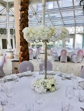 Halo wedding centrepiece, bespoke pieces. HIRE ONLY silk flowers bride tablecent