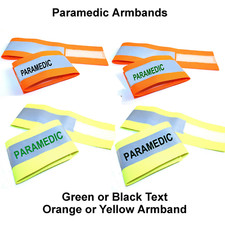 Paramedic Armband Reflective Hi Vis Orange Yellow Safety Bands Wide 18x4"