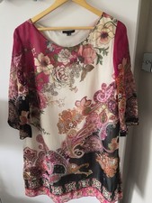 POMODORO WOMENS MULTICOLOURED VISCOSE / POLY CHIFFON A LINED KNEE LENGTH DRESS