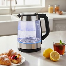 Midea Electric Kettle Fast Boil Glass Kettle 360 LED Boil-Dry Protection 2200W
