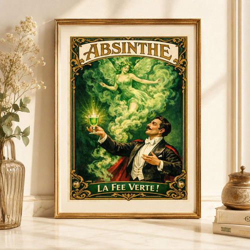 Vintage absinthe fairy art - vintage,