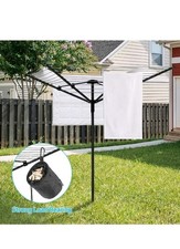 50M Folding ROTARY  WASHING LINE For clothes Drying Black