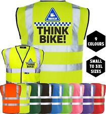 THINK BIKE RIDERCAM Hi-Vis MOTORBIKE BIKER High Visibility Safety Vest Waistcoat