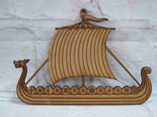 Viking Ship Viking Boat MDF Craft shape Varied sizes 15cm to 500cm