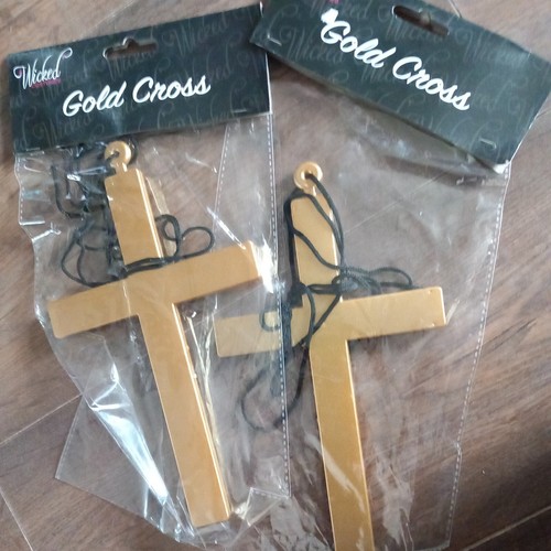 Gold monk nun vicar cross - gold,