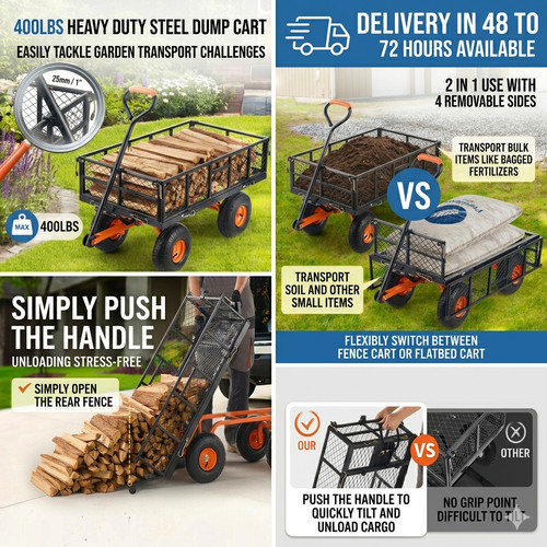 Garden utility dump cart - utility,