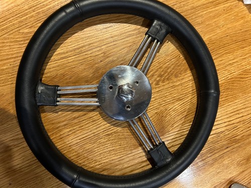 Leather steering wheel - leather, 13”