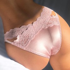 Sexy Ladies Womens Satin Knickers Panties French Lace Bikini Underwear Lingeries