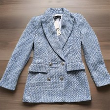 Zara Boucle Jacket With Silver